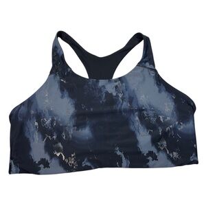 Old Navy Active Power Support Marble Dye Black Racerback Sports Bra Plus Size 4X